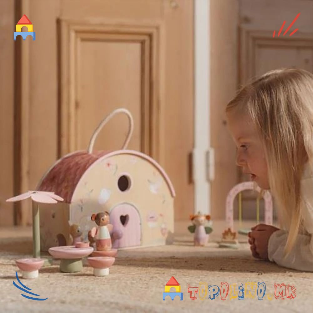 Дрвена Куќичка за Кукли Волшебна Градина – Little Dutch - Image 2