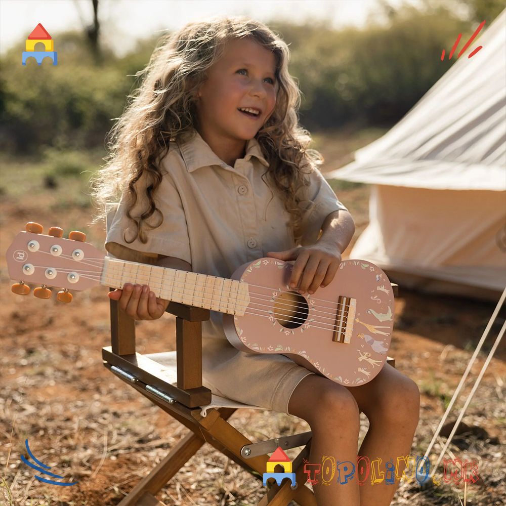Дрвена Играчка Гитара Safari Пријатели Розе – Little Dutch