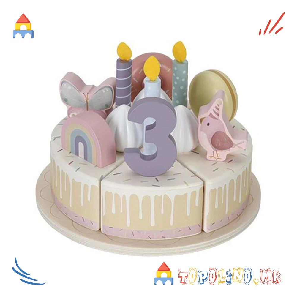 Дрвена Играчка Роденденска Торта Розе – Little Dutch - Image 2