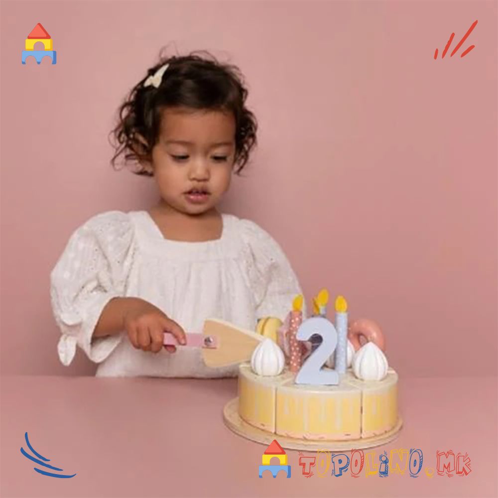 Дрвена Играчка Роденденска Торта Розе – Little Dutch