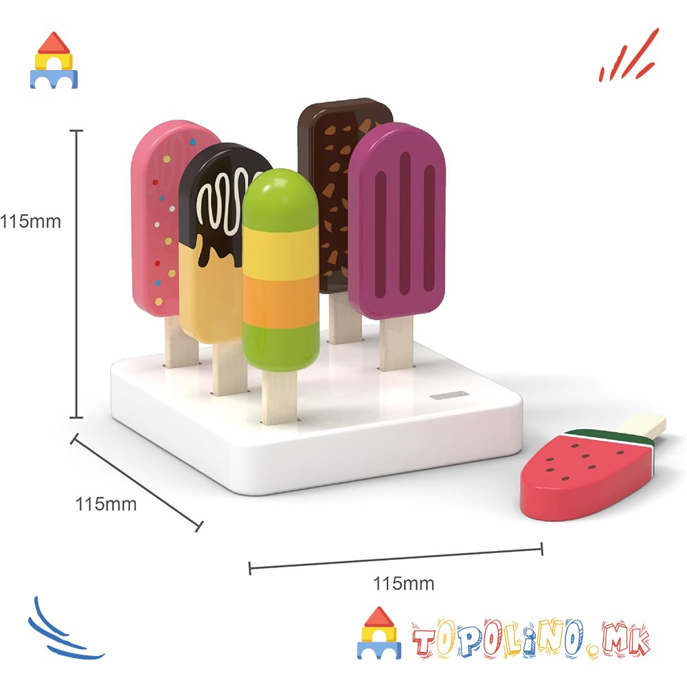 Дрвена Играчка Сладолед 6пар - Viga - Image 2