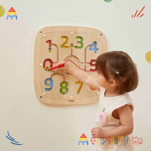 Дрвена Играчка Магнетна Табла со Бројки - Viga