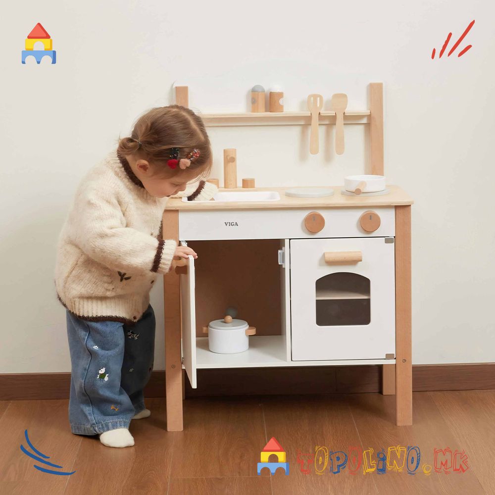 Дрвена Играчка Кујна - Viga - Image 4