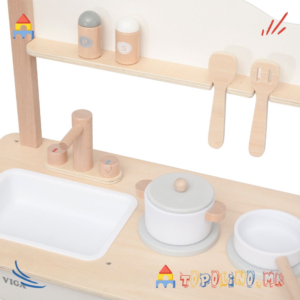 Дрвена Играчка Кујна - Viga - Image 6