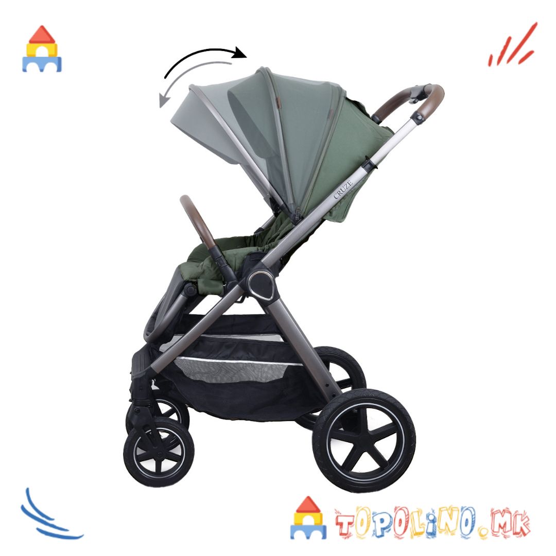 Количка Cruze 2 во 1 Зелена – Jungle Голем Попуст -35% - Image 8