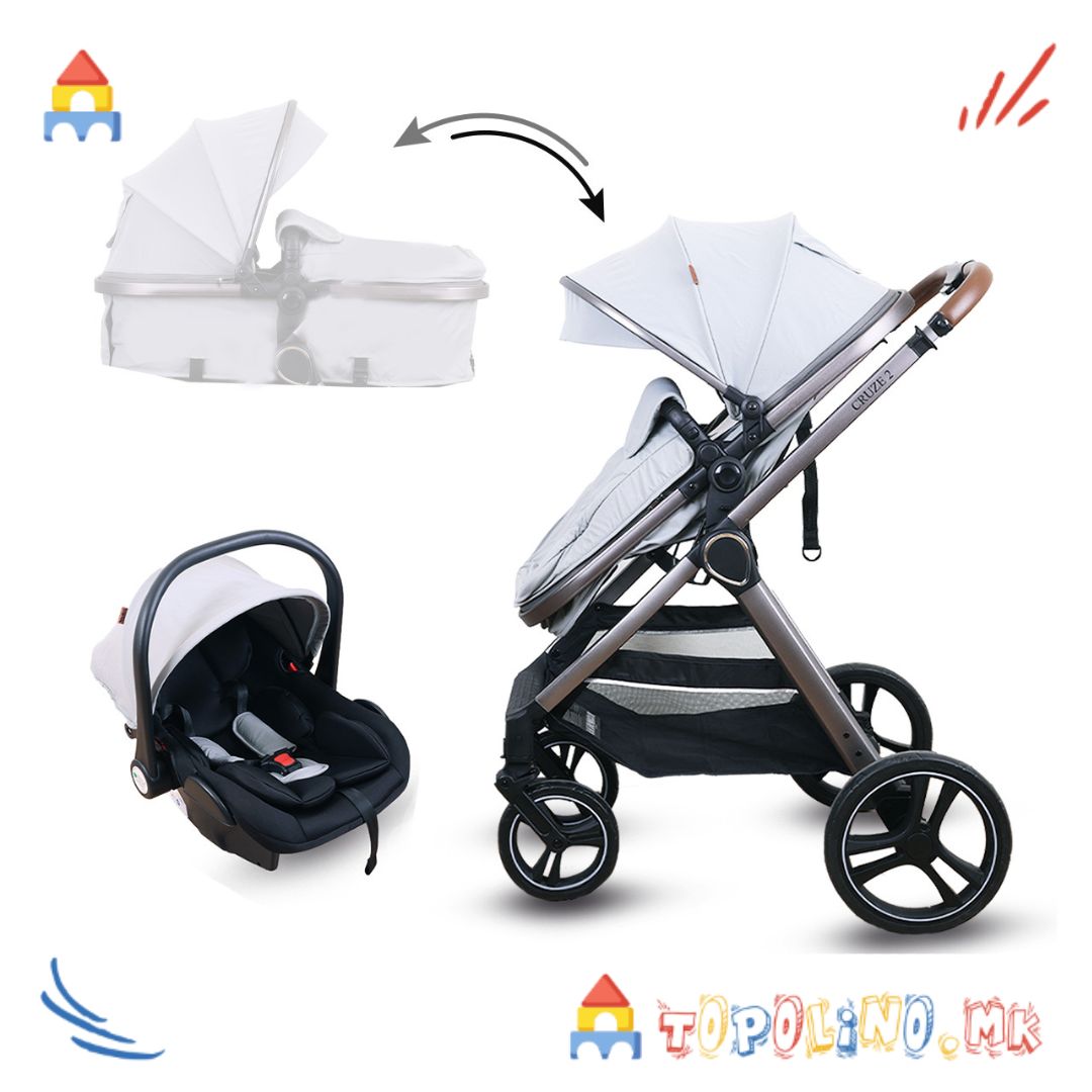 Количка Cruze 2 Multi 2 во 1 Сива – Jungle Голем Попуст -30%