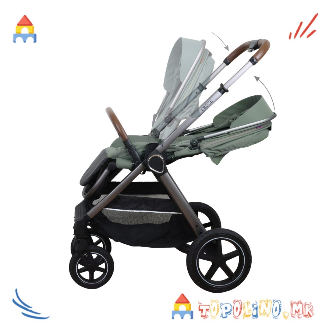 Количка Cruze 2 во 1 Зелена – Jungle Голем Попуст -35% - Image 5