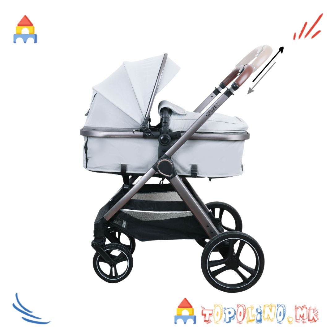Количка Cruze 2 Multi 2 во 1 Сива – Jungle Голем Попуст -30% - Image 4