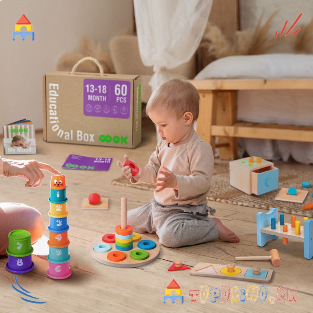 Дрвена Играчка Едукативен Сет 13-18 Месеци - Tooky Toy