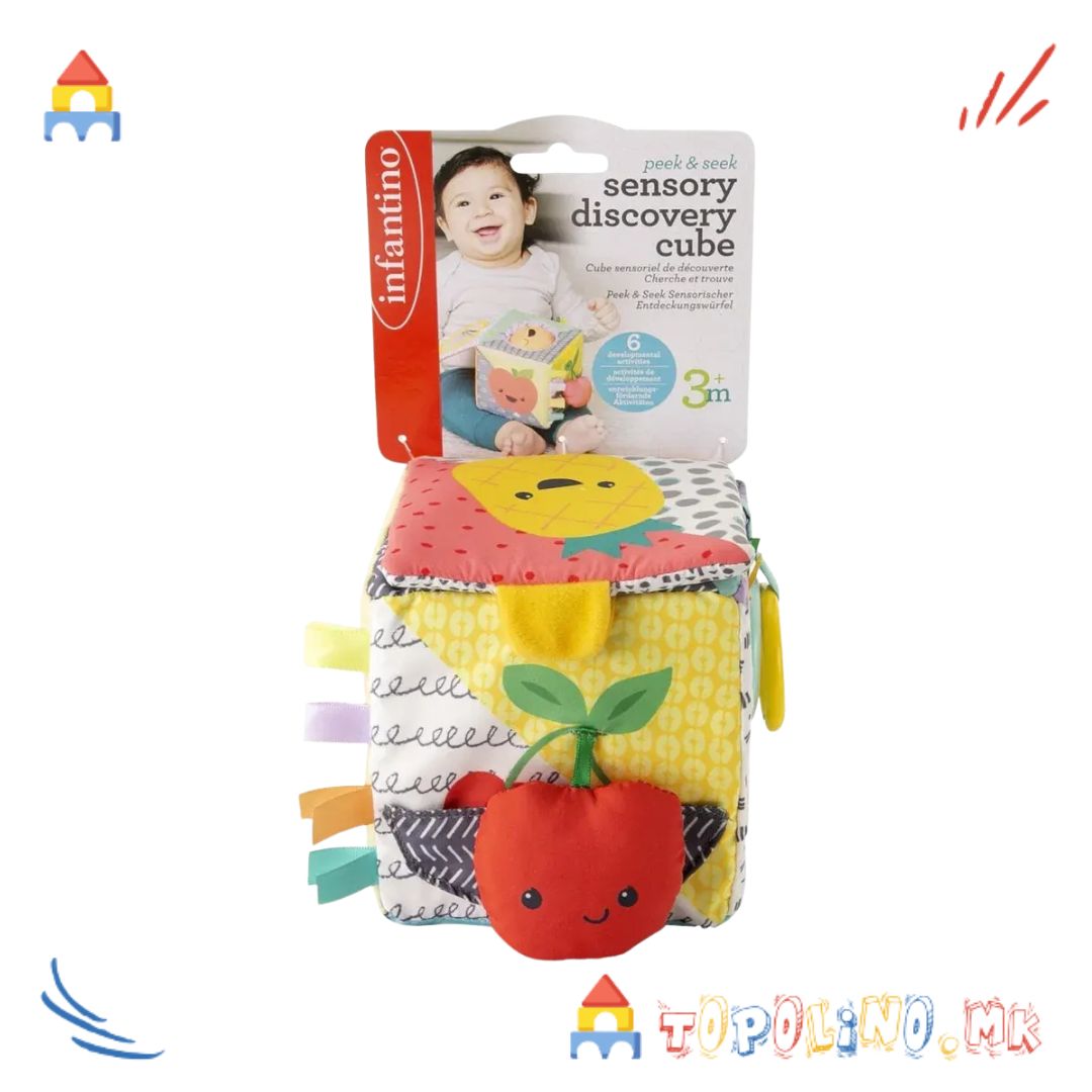 Играчка Мека Коцка Sensory Discovery - Infantino - Image 4