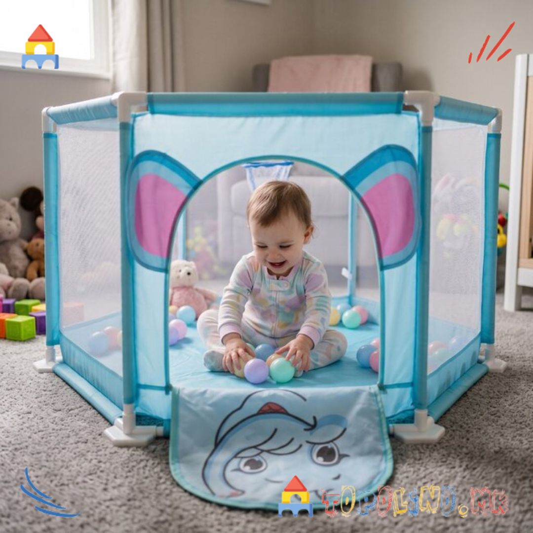 Оградица со Топчиња 50пар. Сина - Moni Toys