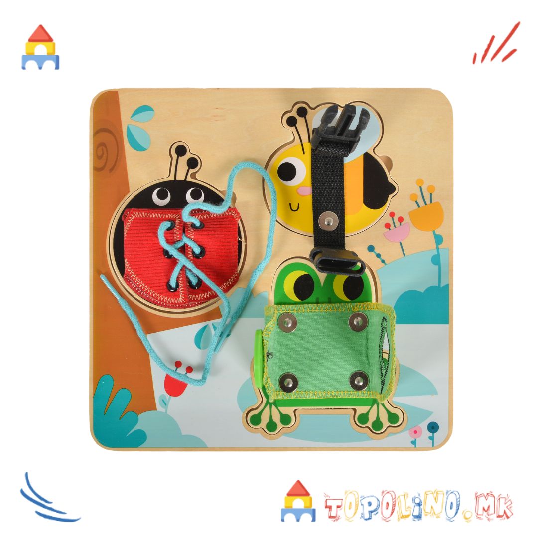 Дрвена Играчка Табла за Активности Животни - Tooky Toy - Image 2