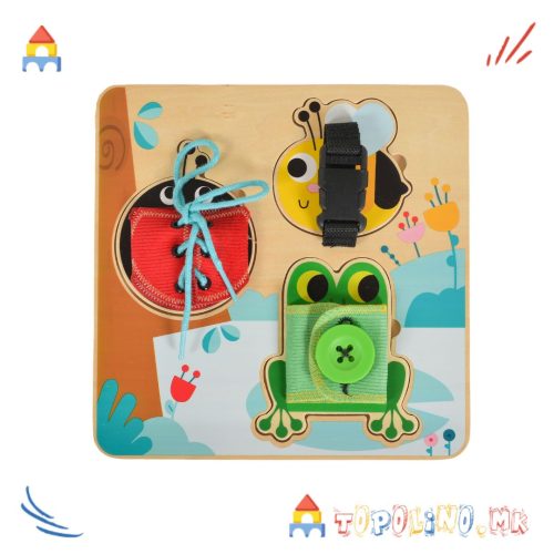 Дрвена Играчка Табла за Активности Животни - Tooky Toy