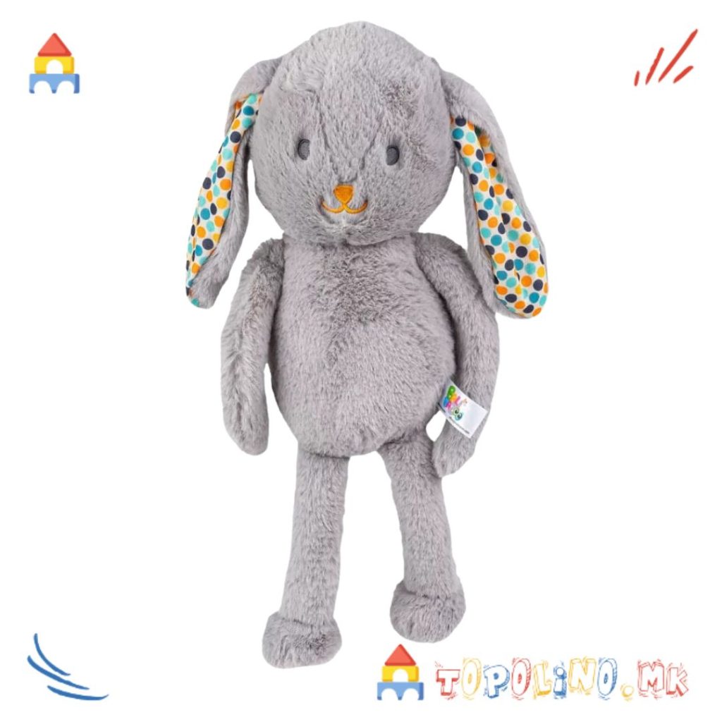 Мека Играчка за Гушкање Зајче Сиво - Bali Bazoo
