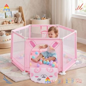 Оградица со Топчиња 50пар. Розе - Moni Toys