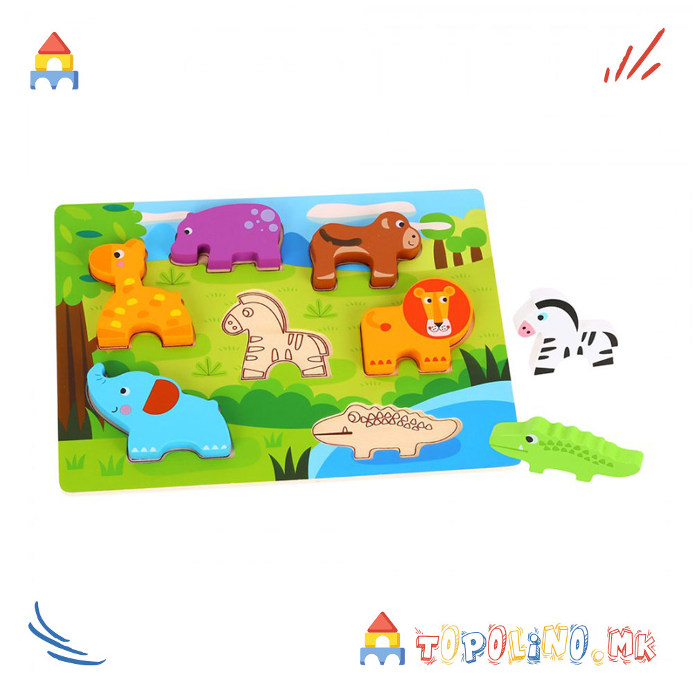 Сложувалка Дрвена Животни - Tooky Toy