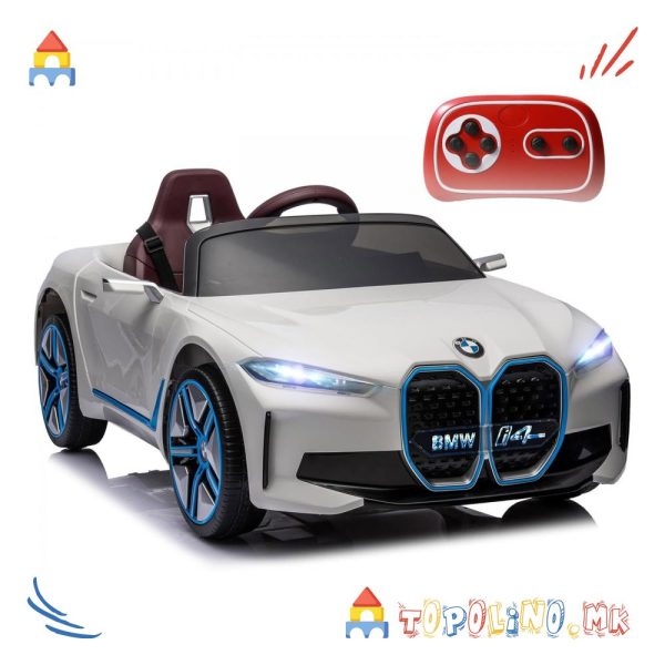Автомобил на Акумулатор BMW I4 Бел 6V