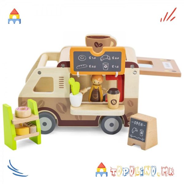 Дрвена Играчка Камион Coffee Truck - Viga Голем Есенски Попуст