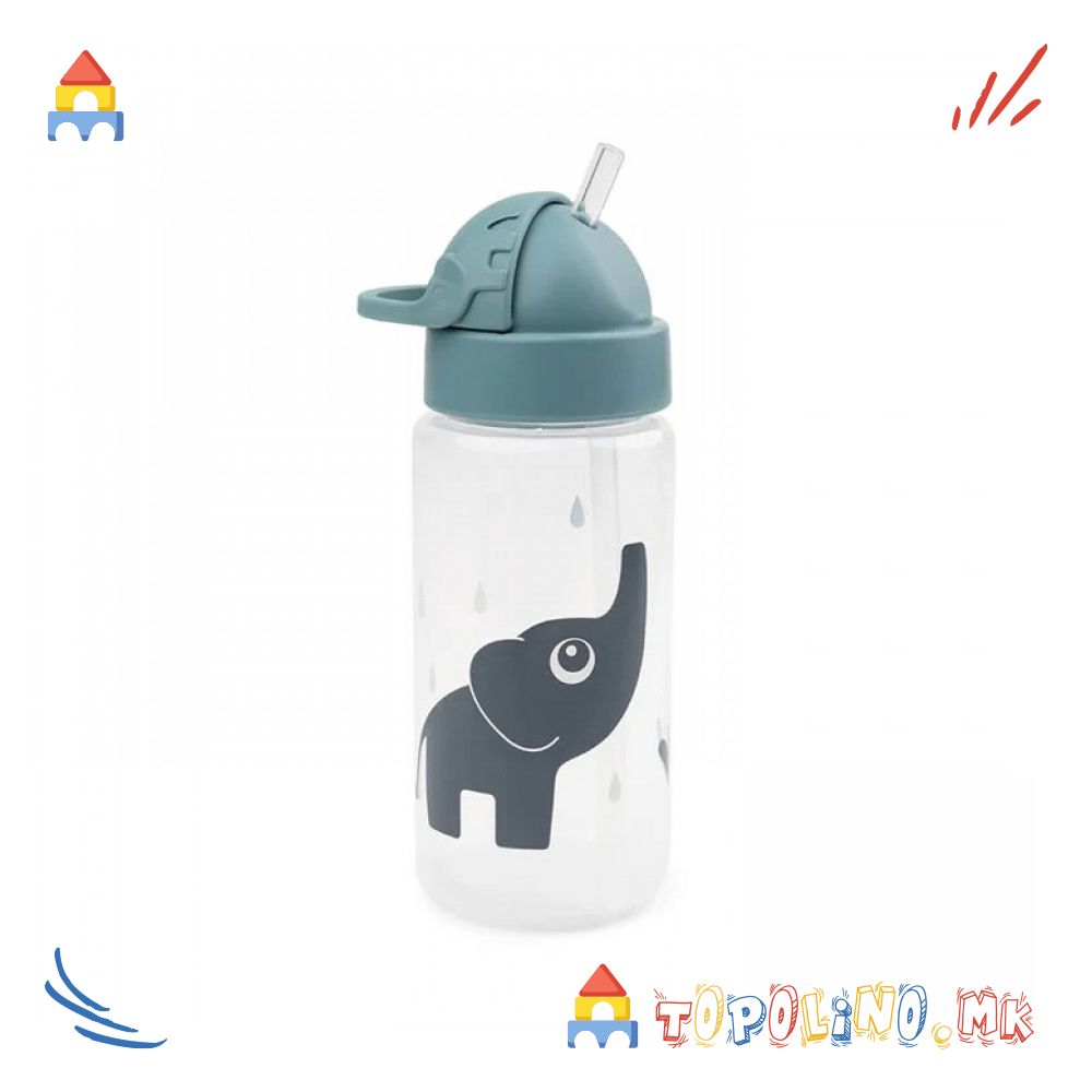 Шише со Цевка 350ml Пластично Elphee Сино - Done By Deer