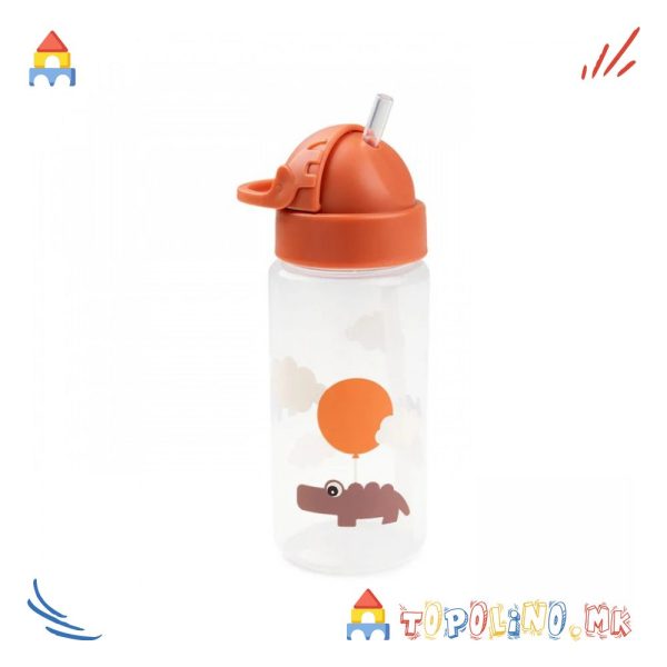 Шише со Цевка 350ml Пластика Портокалово - Done By Deer