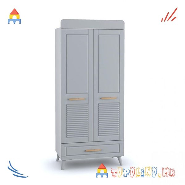 Гардеробер Со Две Врати 85x190x50 Truva Gray - Ilknur Bebe