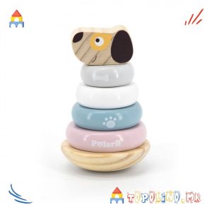 Дрвена Играчка Прстени за Редење Куче - PolarB