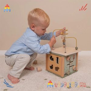 Дрвена Играчка Коцка со Активности Фарма - Little Dutch