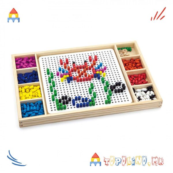 Дрвена Играчка Табла за Игра Ludo And Beads - Viga Голем Есенски Попуст