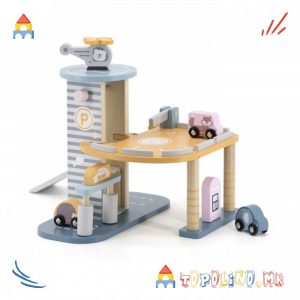 Дрвена Играчка паркинг Гаража - PolarB