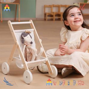 Дрвена Играчка Количка за Кукла - PolarB
