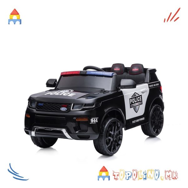 Лиценциран џип на акумулатор Police црн - Chipolino