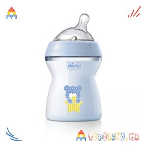 Шише Пластично Natural Feeling 250мл Сино 2М+ Силикон - Chicco
