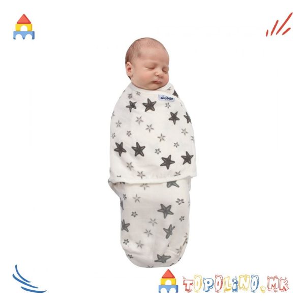 Прекривка За Повивање Organic Grey Star - Sevi Bebe