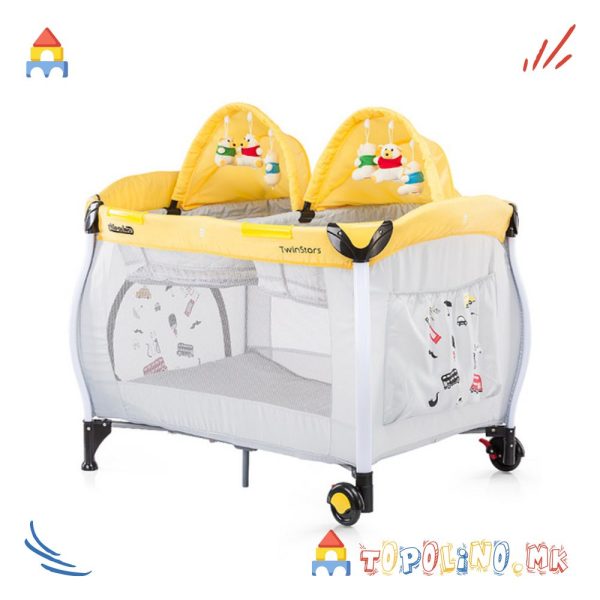 Креветче за близнаци Twin Strars Yellow - Chipolino