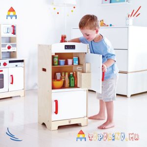 Дрвена Играчка Фриждер Замрзнувач Бел - Hape - Голем Попуст
