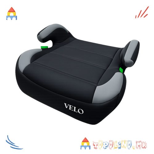 Седиште Booster Isofix Црно Сиво – Velo