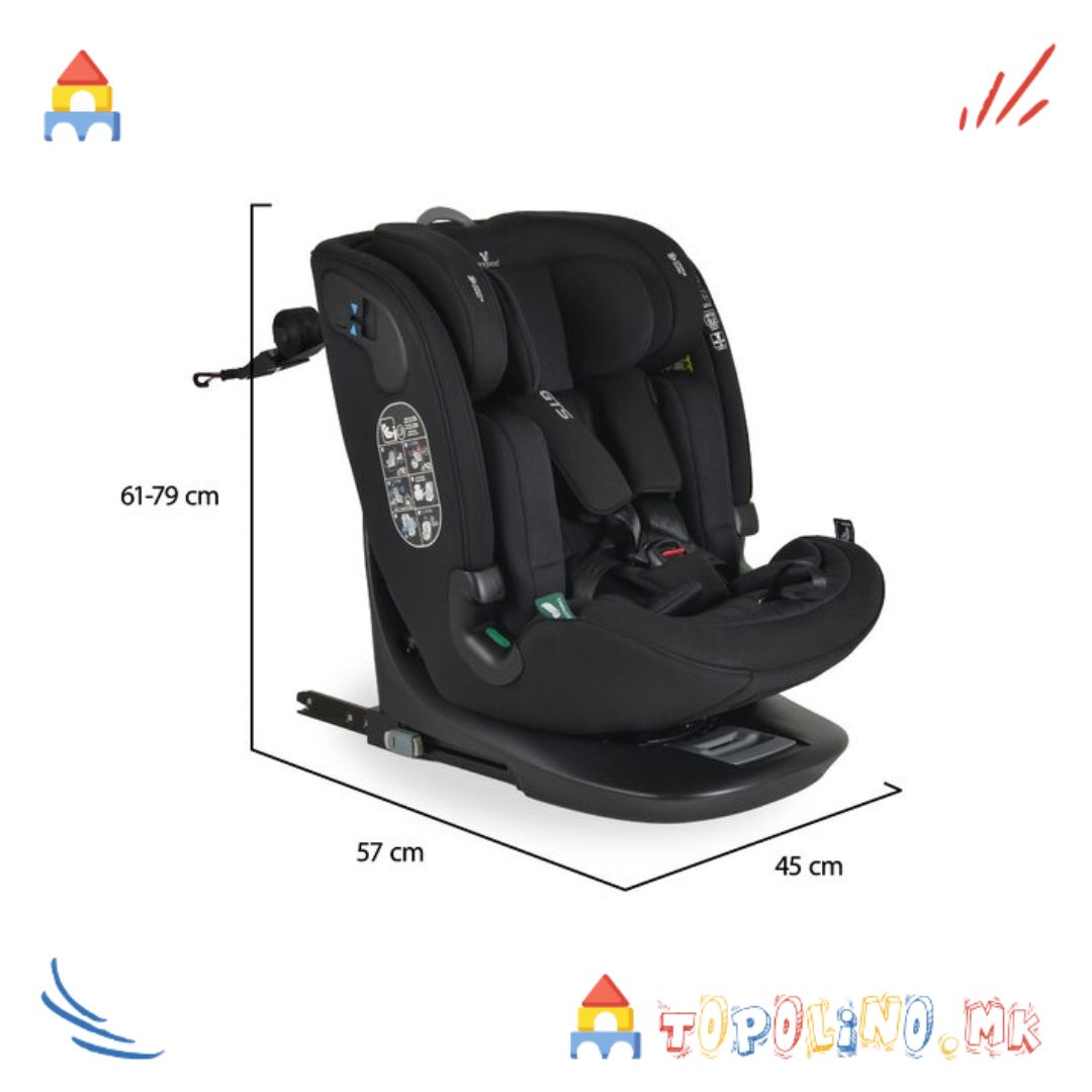 Седиште за Автомобил GTS Black Ink 40cm - 150cm - Cangaroo - Image 12
